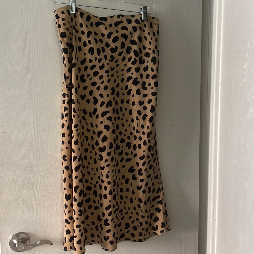 Rachel Zoe leopard print midi skirt